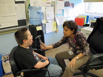 A student checkup.